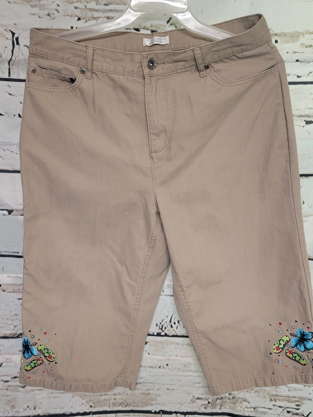 Christopher & Banks Embroidered Bermuda Shorts Size 12